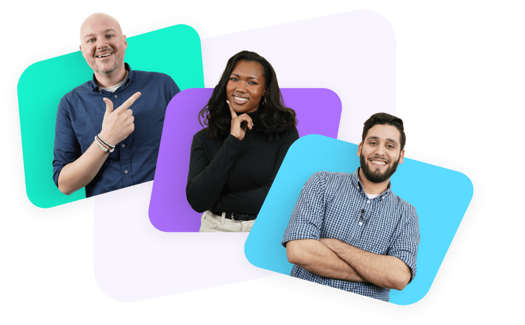 a woman and two men are posing for a picture